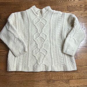 Genuine Irish Cable Knit Sweater Cream